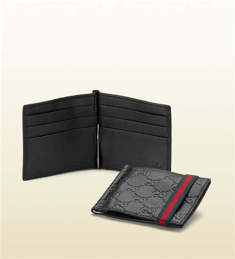 gucci leather money clip|Gucci wallet with money clip.